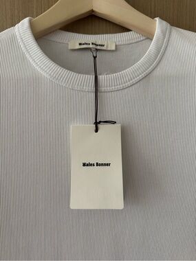 Wales Bonner — BNWT White Ribbed Crewneck T-Shirt